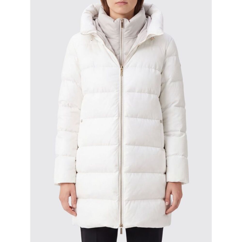 Moorer Women Moorer Knee-Length Waterproof Quilted Nylon Down Jacket With Hood